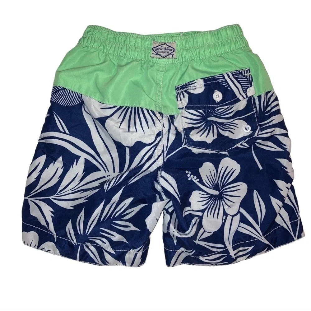 Gap Swim Trunk Tropical neon green white navy 5